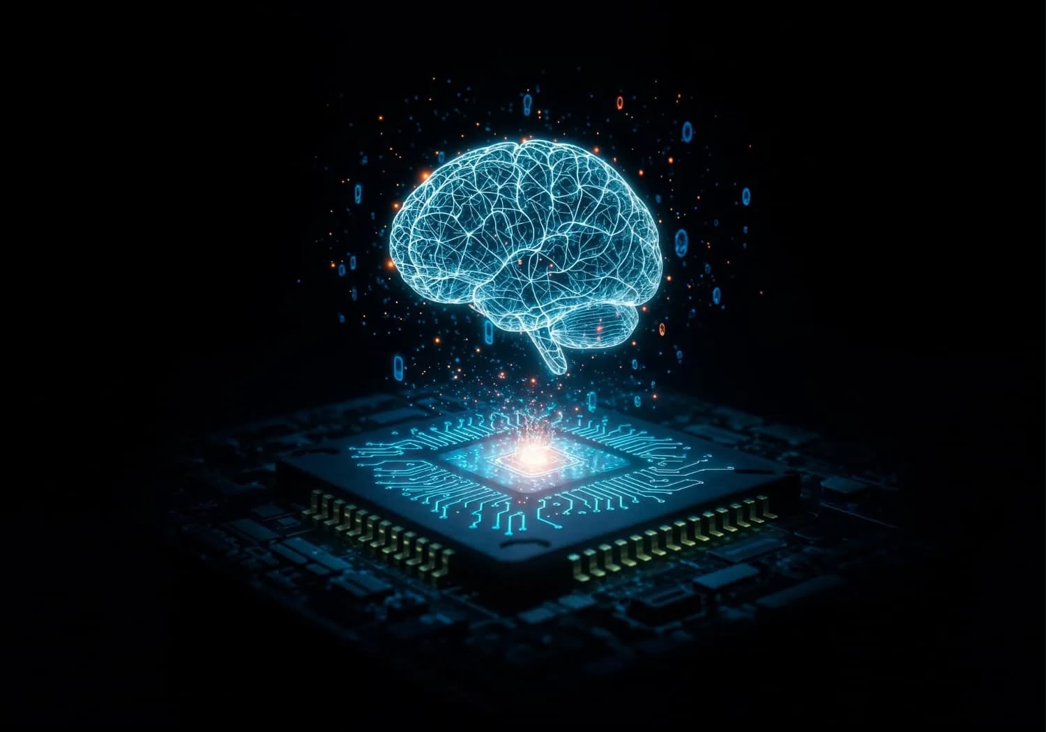 Concept artwork representing connected AI automation