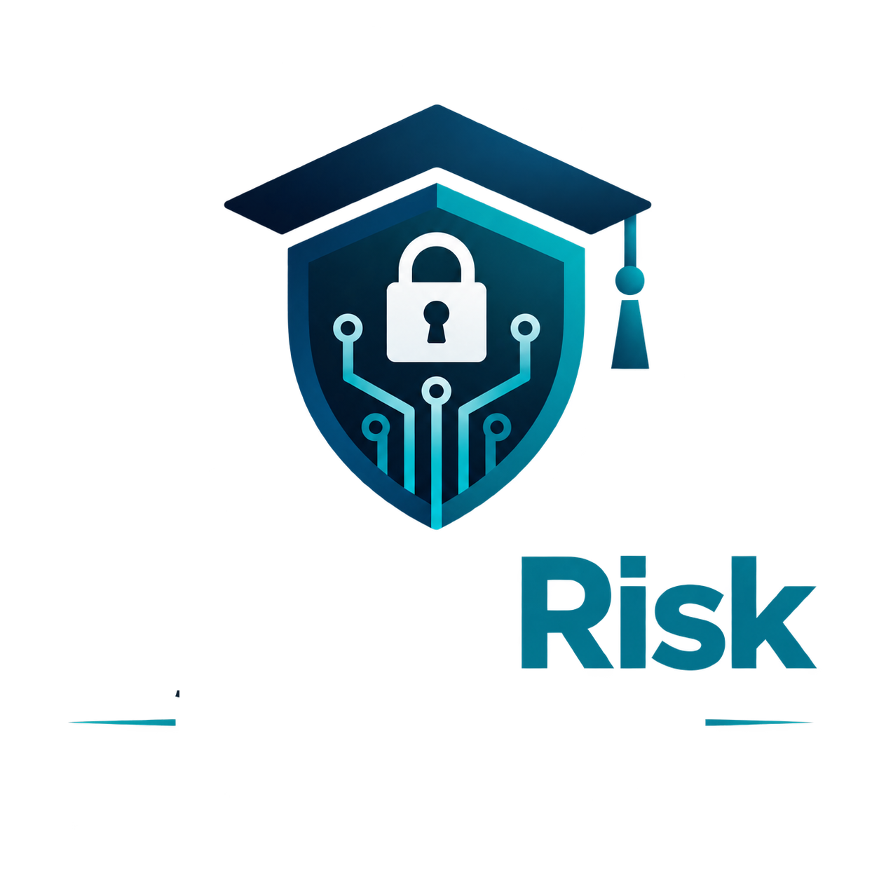 Cyber Risk Academy shield and graduation cap logo