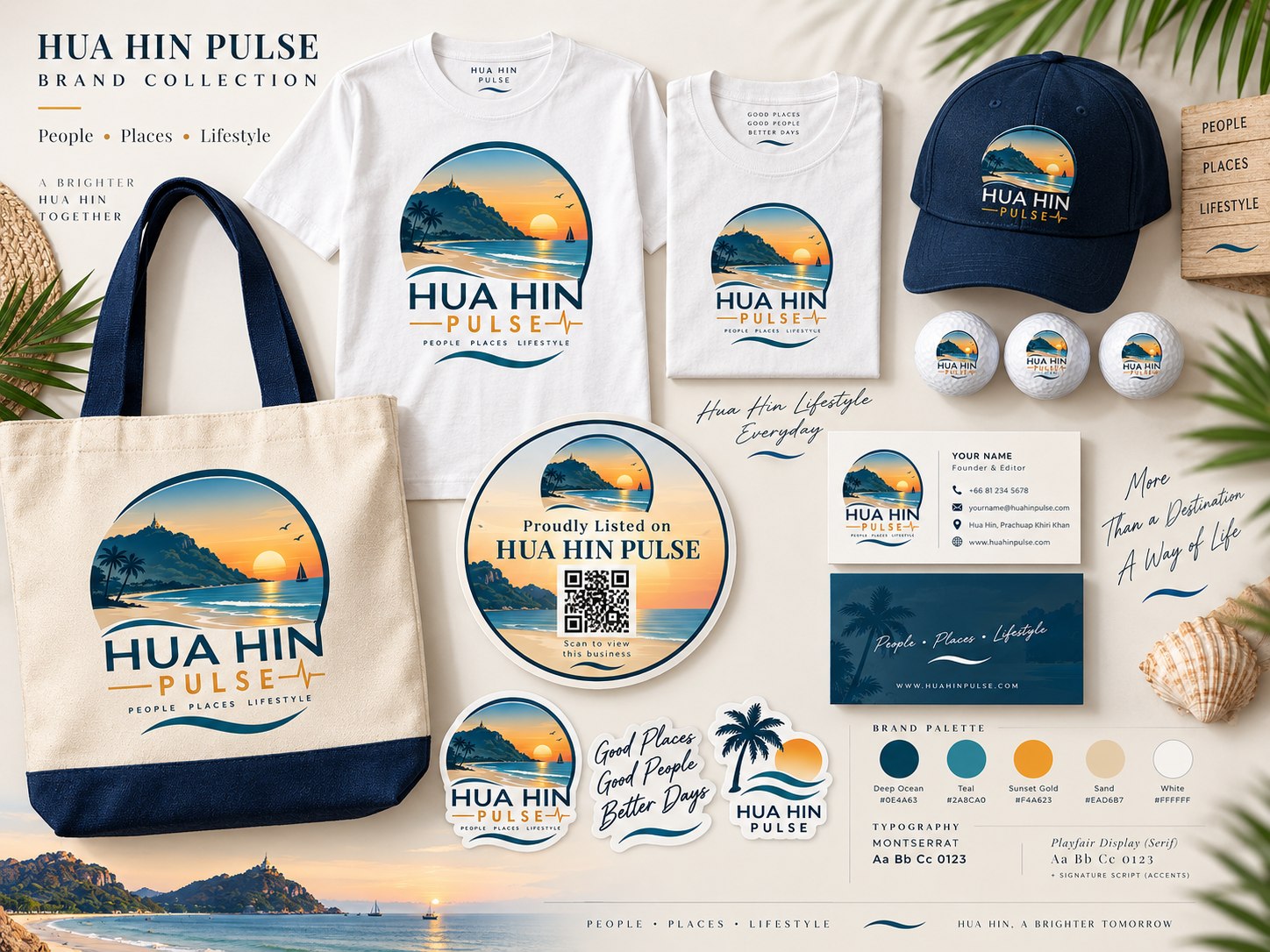 Hua Hin Pulse brand identity collection